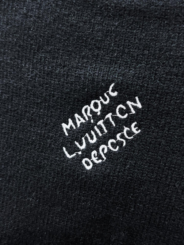 LV SWEATER IN BLACK KNITTED WOOL ATTACHED PEARL 238809