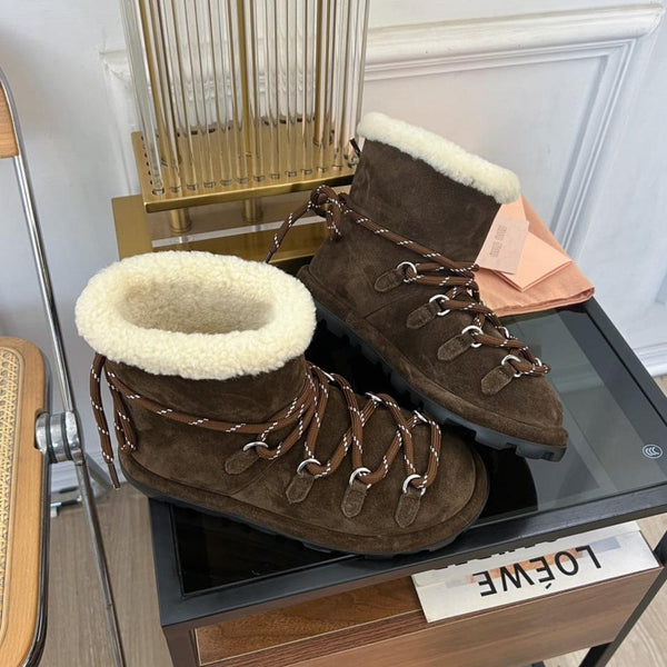 Miu Ankle Boots Dark Brown Suede