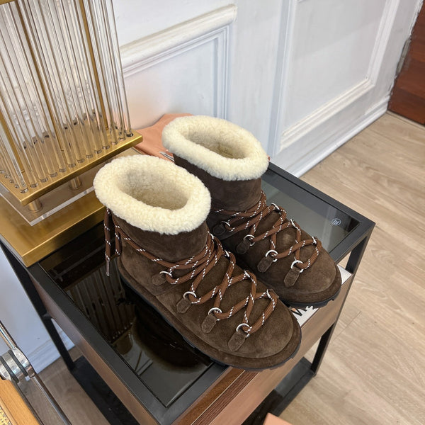 Miu Ankle Boots Dark Brown Suede