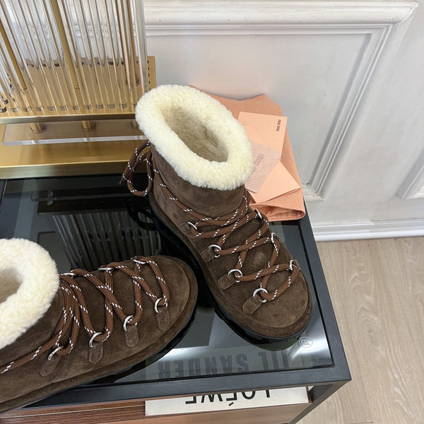 Miu Ankle Boots Dark Brown Suede