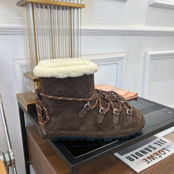 Miu Ankle Boots Dark Brown Suede