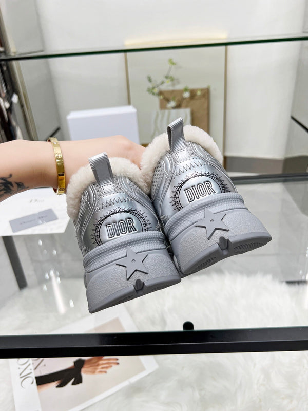 CD Chrono Sneaker Grey Wool Lining Mesh Fabric And Calfskin