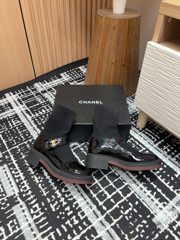 Stivaletti CC 50mm in lana e pelle bovina nera