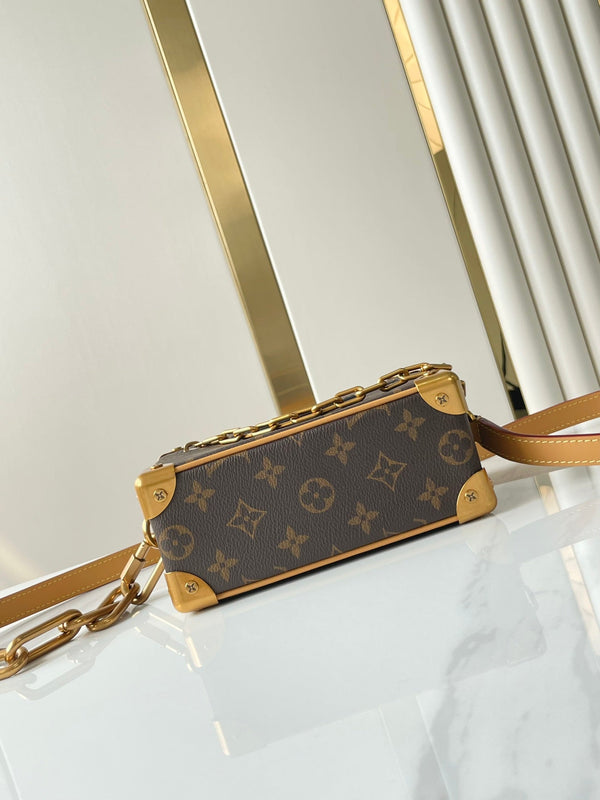 MINI BAULE MORBIDO 18 IN TELA MONOGRAMMA MARRONE CON FERRAMENTA ORO