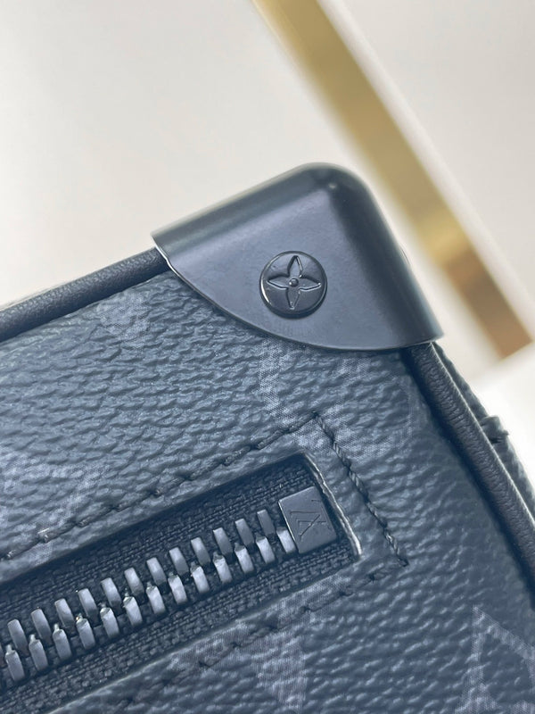 MINI SOFT TRUNK 18 IN TELA GUN METAL MONOGRAM ECLIPSE