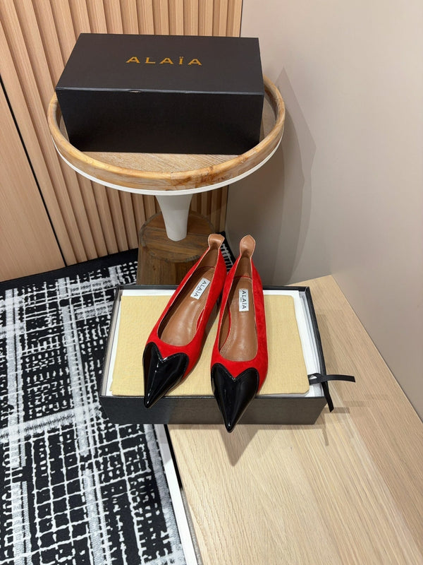 Alaila Ballerina Flats Cuore In Pelle Scamosciata Rossa 933072