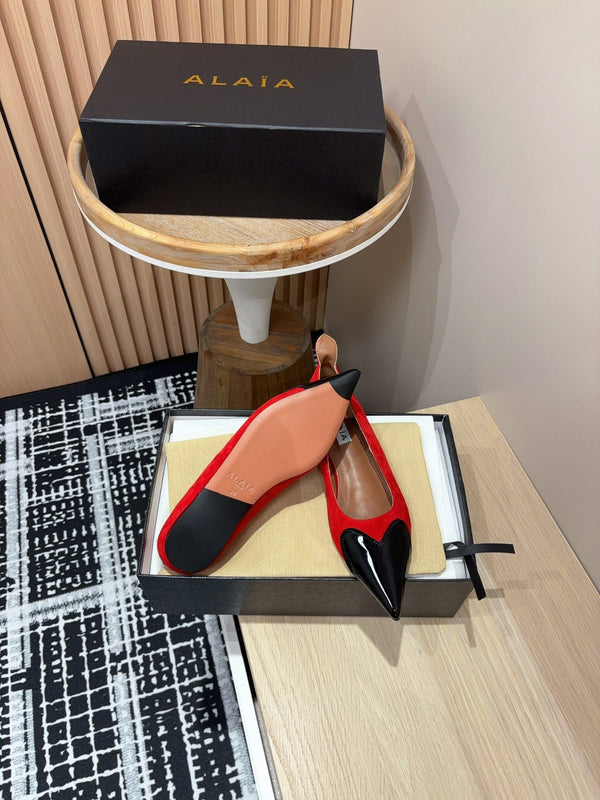 Alaila Ballerina Flats Cuore In Pelle Scamosciata Rossa 933072