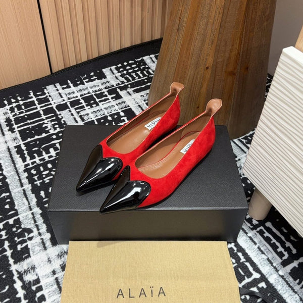 Alaila Ballerina Flats Cuore In Pelle Scamosciata Rossa 933072