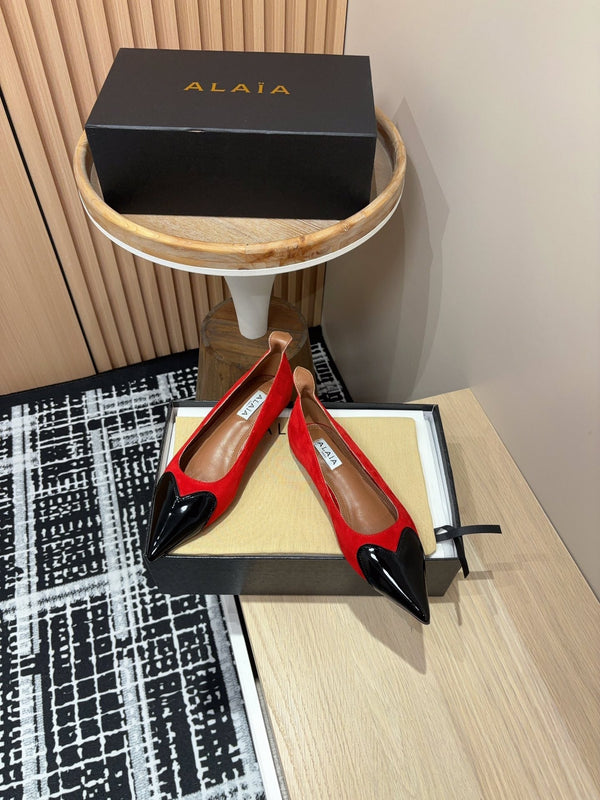 Alaila Ballerina Flats Cuore In Pelle Scamosciata Rossa 933072