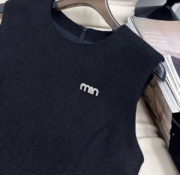 Miu Miu Vest Dress Black Wool