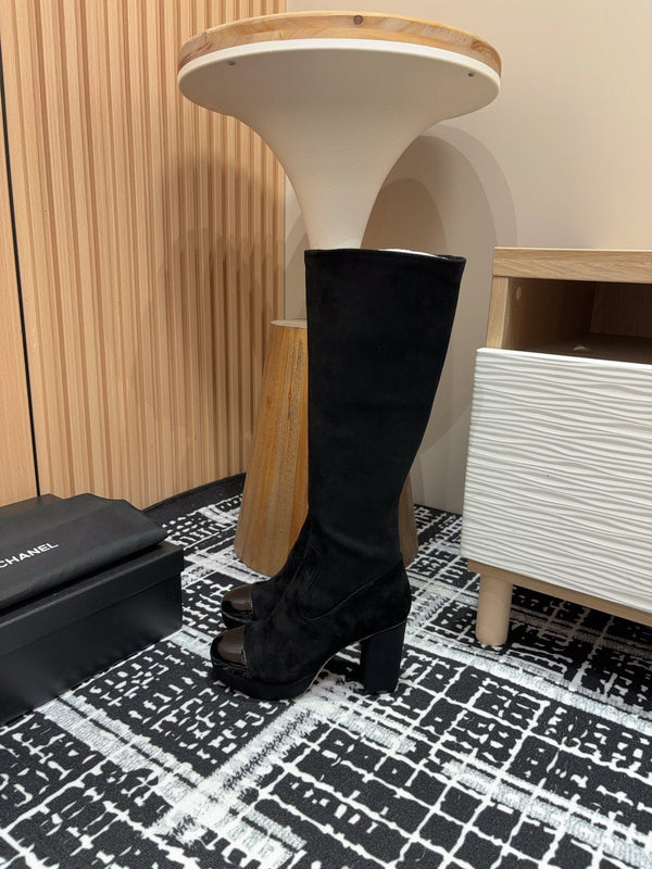 CC High Boots 90mm Black Suede