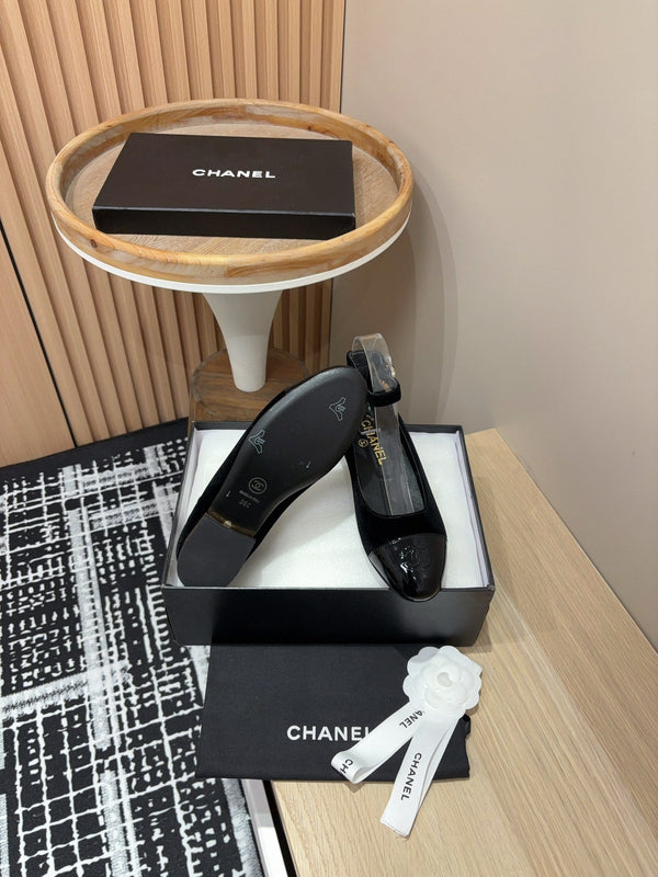 CC Mary Jane Black Velvet And Lambskin