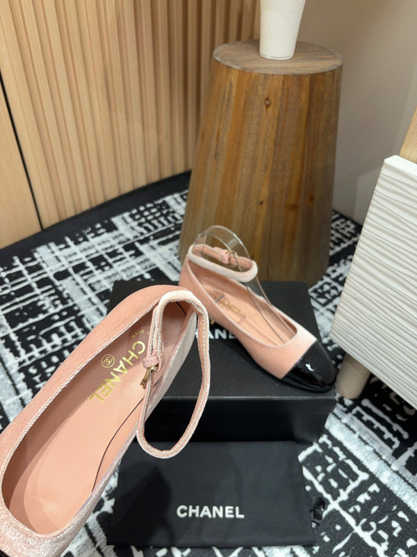 CC Mary Jane Black Pink Pastel Velvet And Lambskin