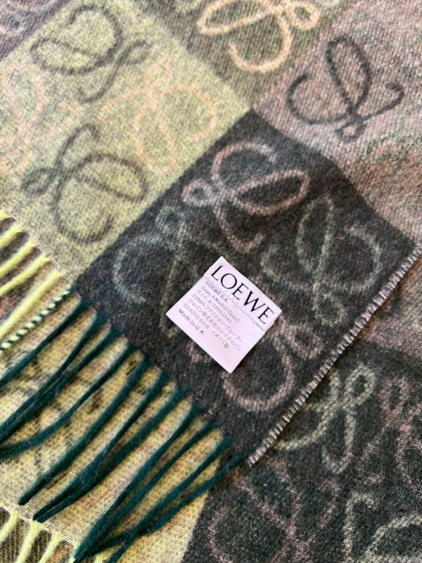 SCIARPA 180 CM IN LANA E CASHMERE MISTO VERDE BOTTIGLIA KAKI 410100