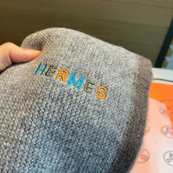 Scarf 180 CM Grey White Mix Brown Cashmere Knit  398249