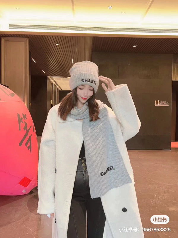 SET CAPPELLO E SCIARPA IN LANA GRIGIO TORTORA 422598