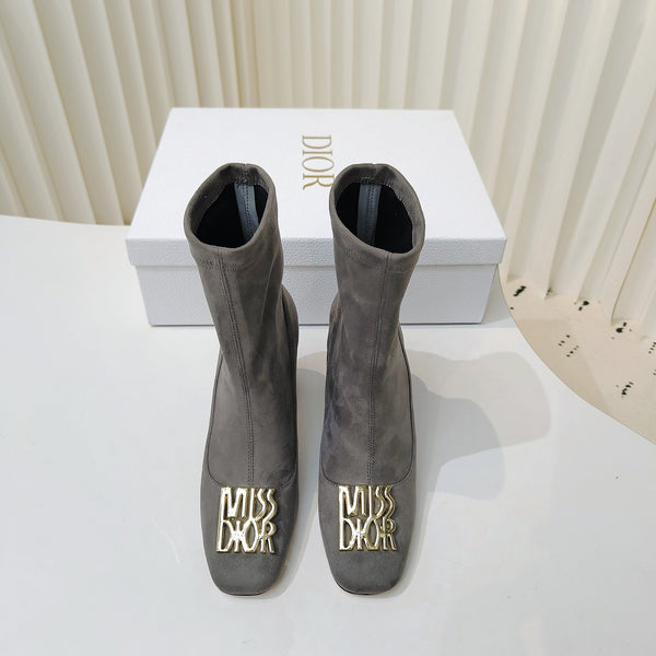 Miss Dior Ankle Boots 80mm Grey Suede 111378