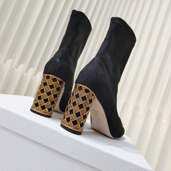 Miss Dior Ankle Boots 80mm Black Suede 111382