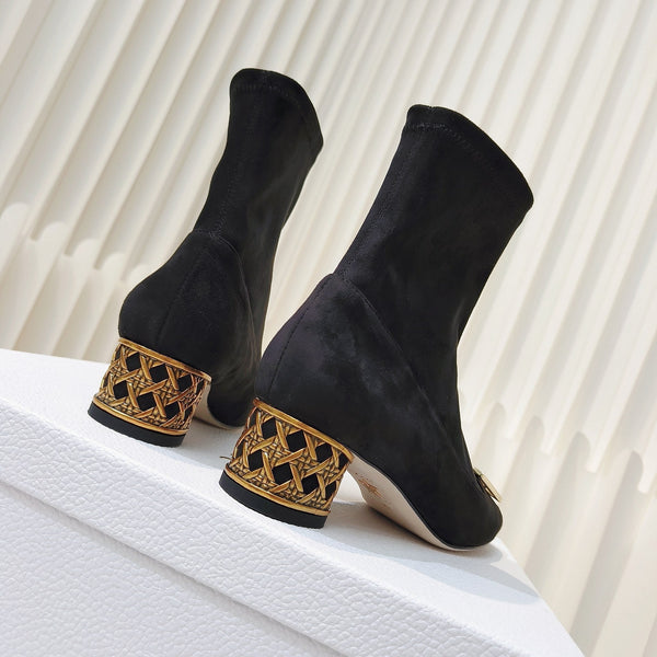 Miss Dior Ankle Boots 40mm Black Suede 111389