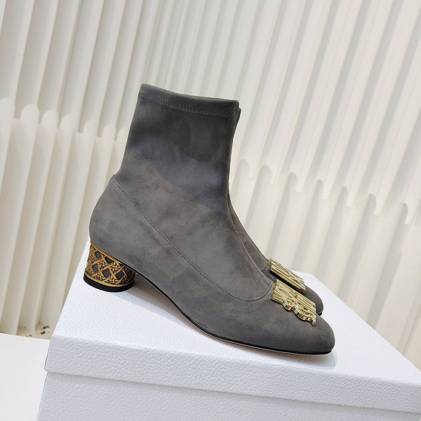 Miss Dior Ankle Boots 40mm Grey Suede 111391
