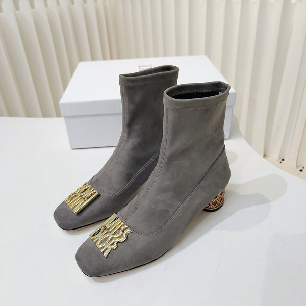 Miss Dior Ankle Boots 40mm Grey Suede 111391