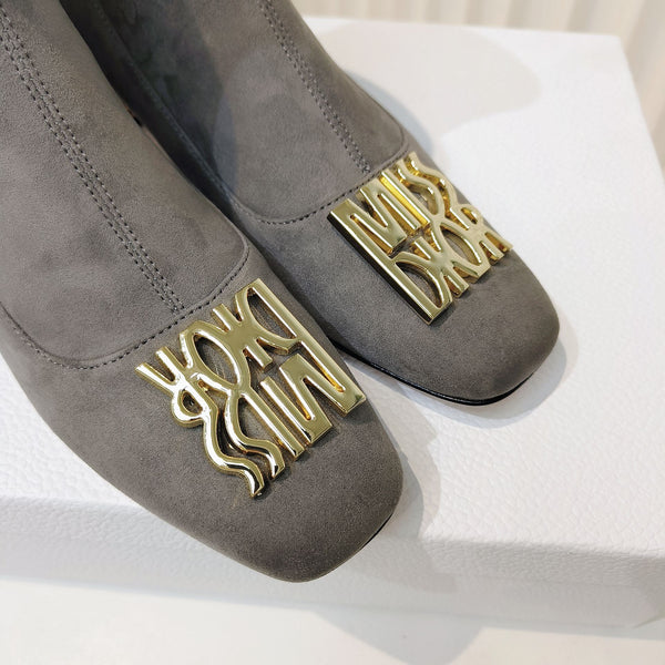 Miss Dior Ankle Boots 40mm Grey Suede 111391