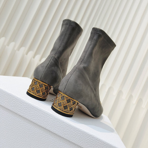 Miss Dior Ankle Boots 40mm Grey Suede 111391