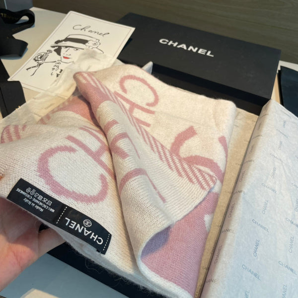 Sciarpa CC 180 CM in cashmere bianco misto rosa 416940