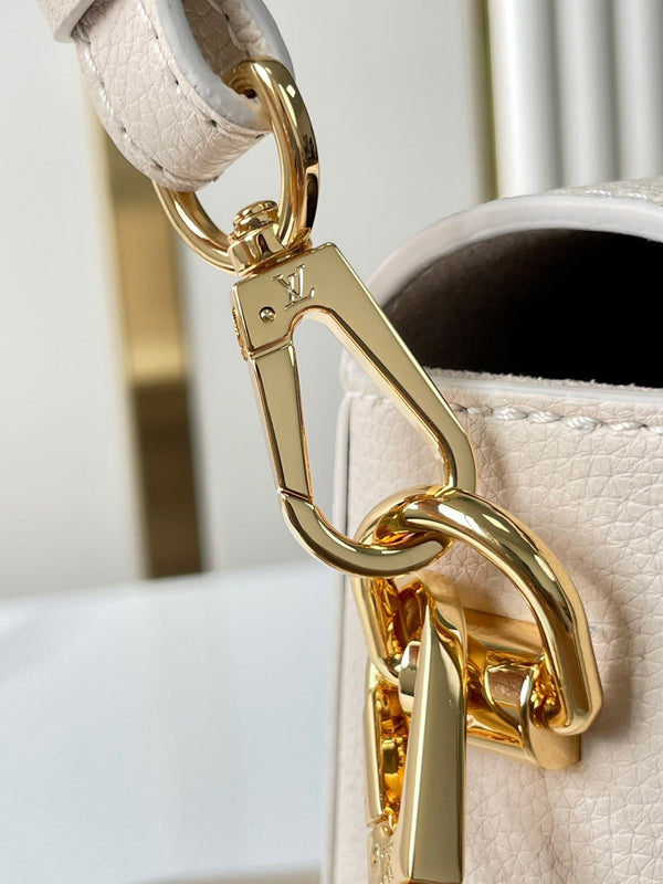 SOFT TWIST 27 IN PELLE DI VITELLO BIANCA LOGO ORO