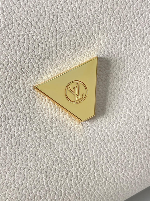 SOFT TWIST 27 IN PELLE DI VITELLO BIANCA LOGO ORO