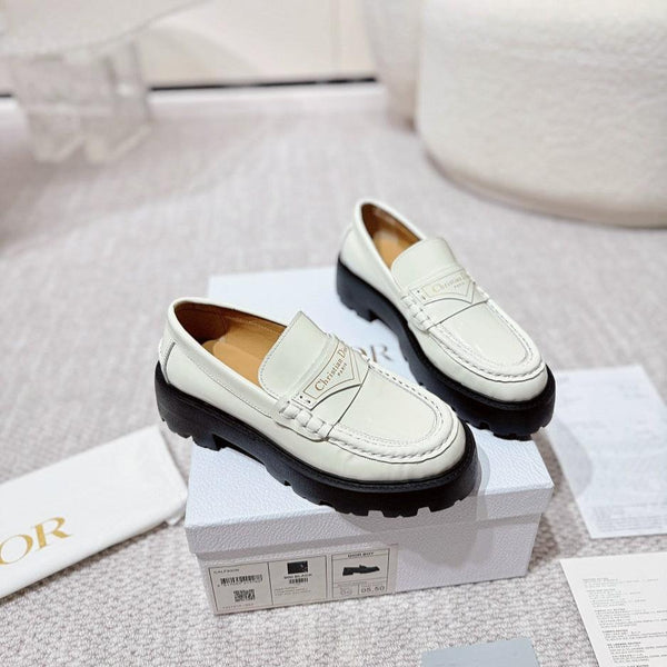 CD Boy Platform Loafer In White Cowhide 988790
