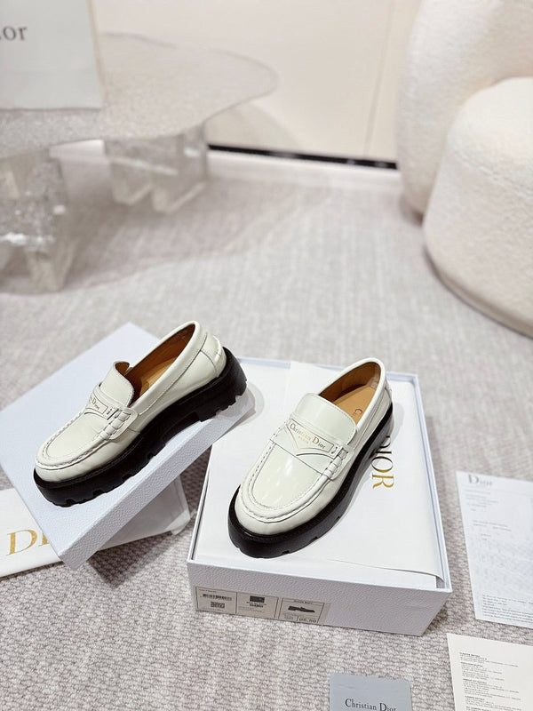 CD Boy Platform Loafer In White Cowhide 988790