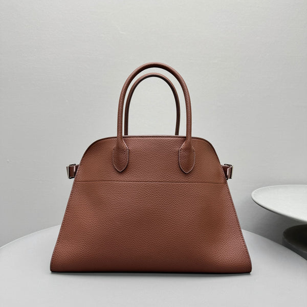 Borsa tote The Row Margaux 15 da 38 cm in pelle di vitello martellata marrone