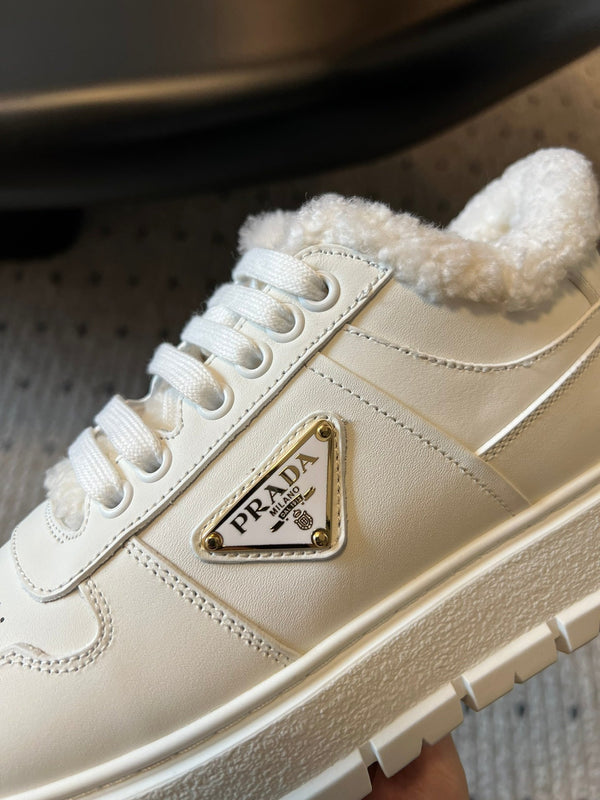 Pra Sneaker White Cowhide Lace Wool 478562