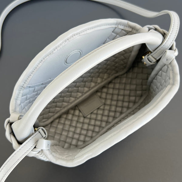 BV Small Cobble Top Handle 23cm Grey Lambskin