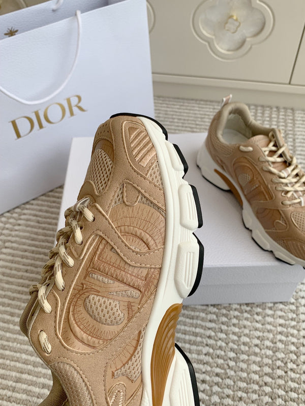 CD Chrono Sneaker In Brown Mesh Fabric And Suede  105381