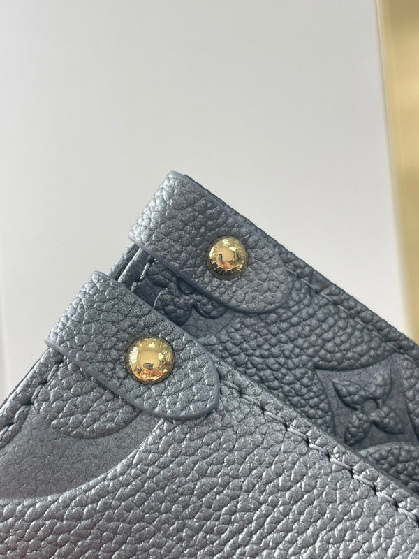 ONTHEGO PM 25 IN PELLE DI VITELLO GOFFRATA GUN METAL