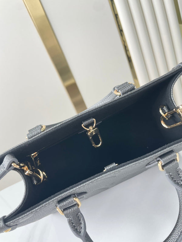 ONTHEGO PM 25 IN PELLE DI VITELLO GOFFRATA GUN METAL