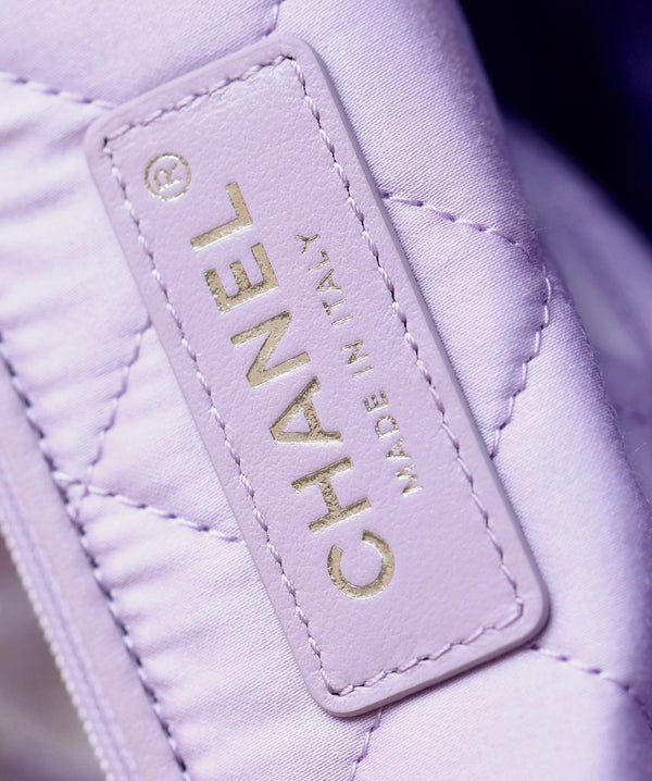 Borsa Hobo 25C 22 35cm in pelle di agnello metallizzata viola