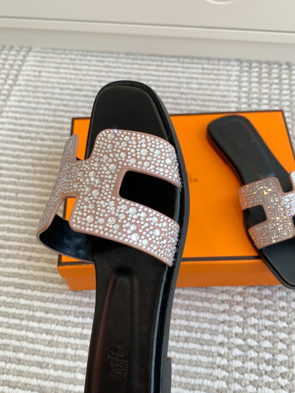 Sandali con strass HM Oran in pelle scamosciata color carne 291393