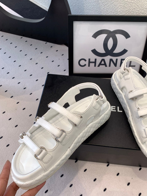 CC Sandals In White Lambskin 147003