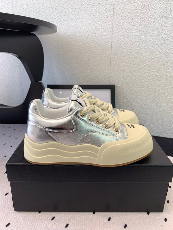 CC Sneaker 50mm In Silver Cowhide 147068