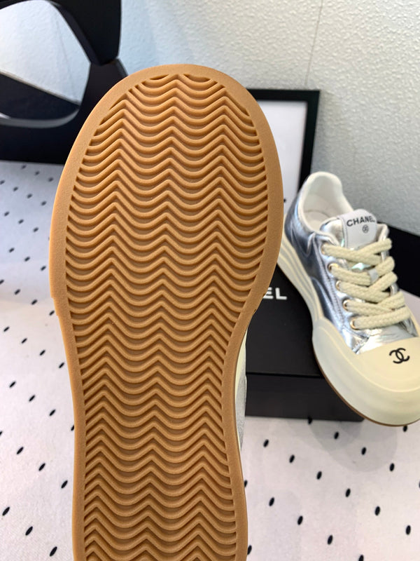 CC Sneaker 50mm In Silver Cowhide 147068