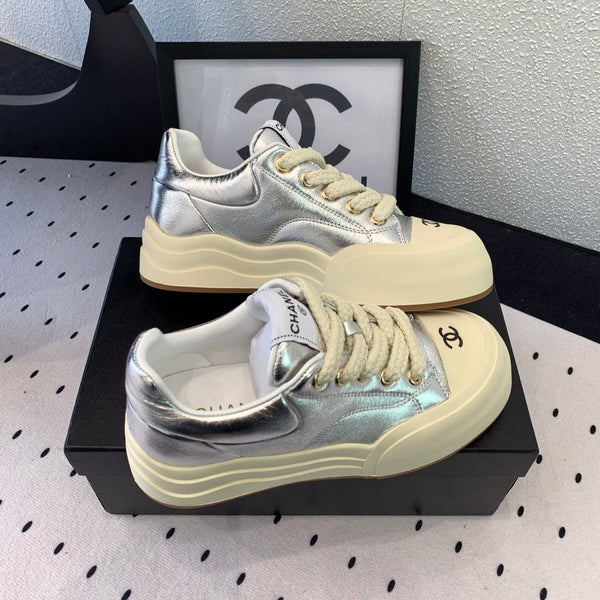 CC Sneaker 50mm In Silver Cowhide 147068