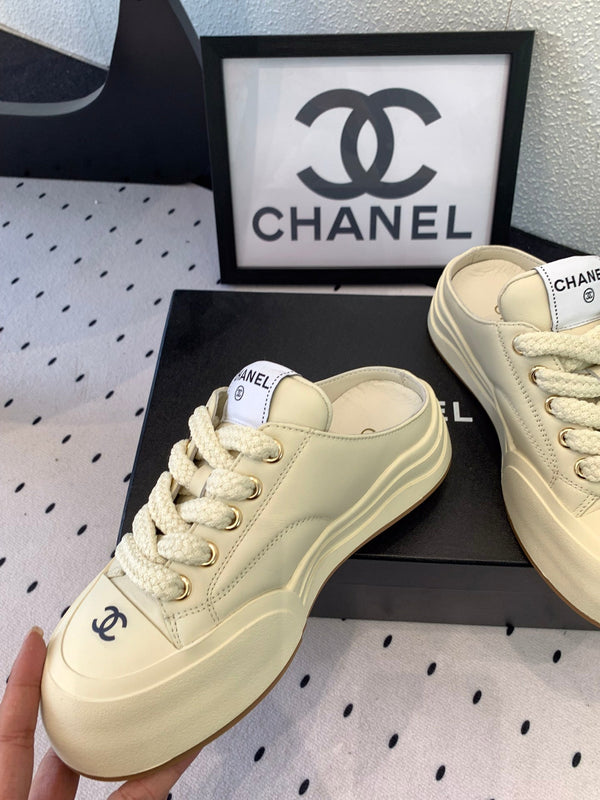 CC Mule Sneaker 50mm In Ivory White Cowhide 147069