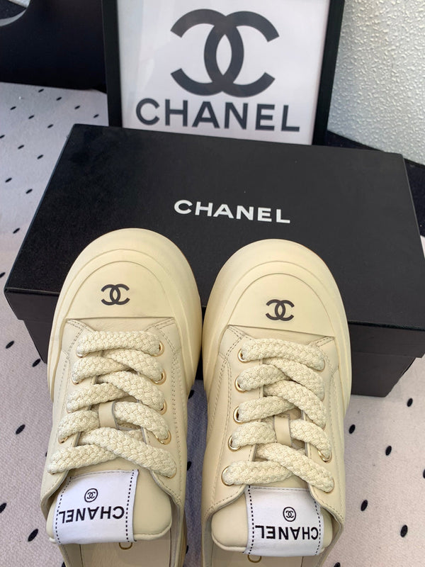 CC Mule Sneaker 50mm In Ivory White Cowhide 147069