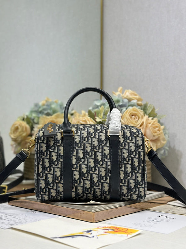 CD Groove 25cm Blue Dior Oblique Jacquard