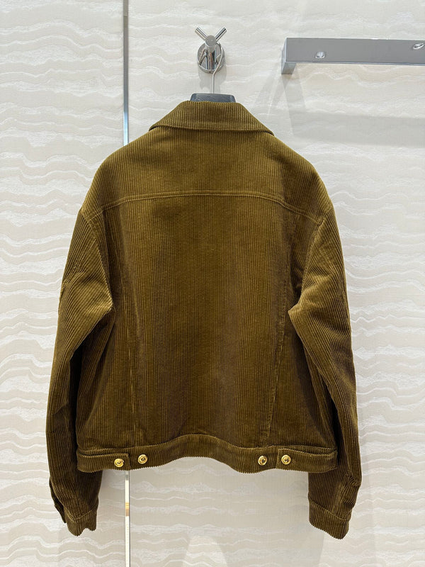Miu Miu Corduroy Jacket Olive Green Cotton