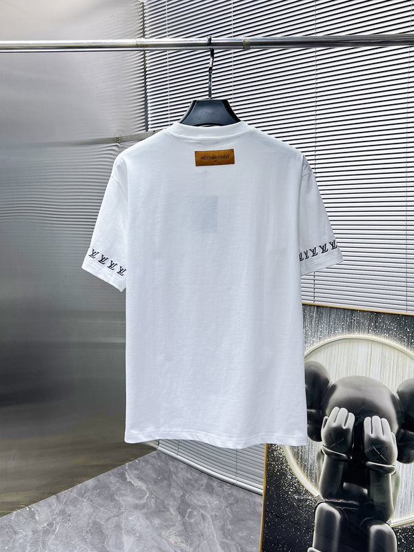 T-SHIRT LV LOGO RICAMATO COTONE BIANCO 238805
