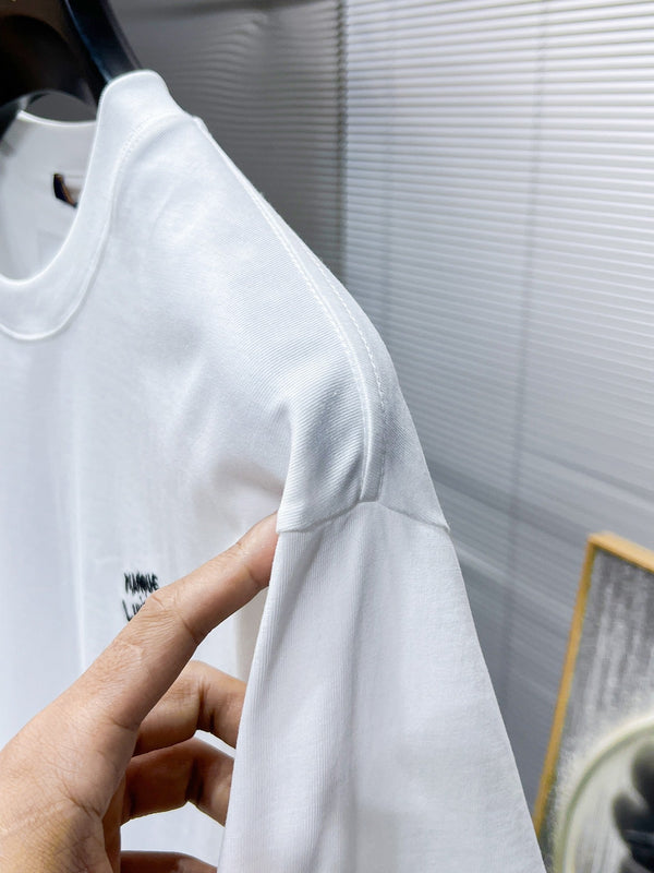 T-SHIRT LV LOGO RICAMATO COTONE BIANCO 238805